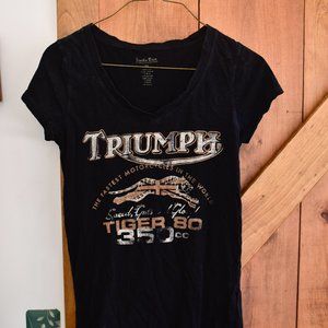 V Neck Triumph Motorcycle Lucky Jeans